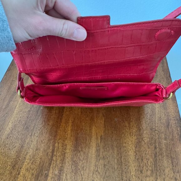 Mango Coconut-Effect Shoulder Bag Red - Picture 3 of 7